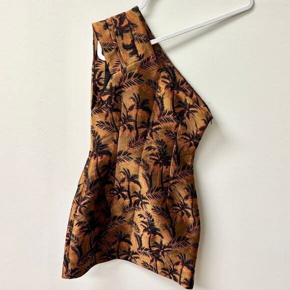 Bec & Bridge Far Out Asymmetric One Shoulder Mini Dress Red Palm Women's US 2 - Picture 3 of 5